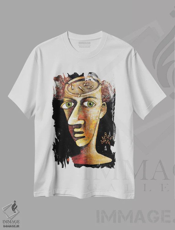 تیشرت سفید طرح دار – تیشرت هنری ,کینه اثر میخائیل بارانوفسکی immage.ir