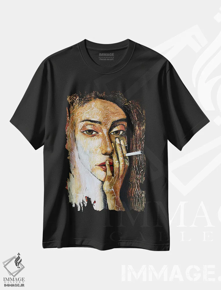 تیشرت مشکی طرح دار – تیشرت هنری ,خاطره اثر میخائیل بارانوفسکی immage.ir