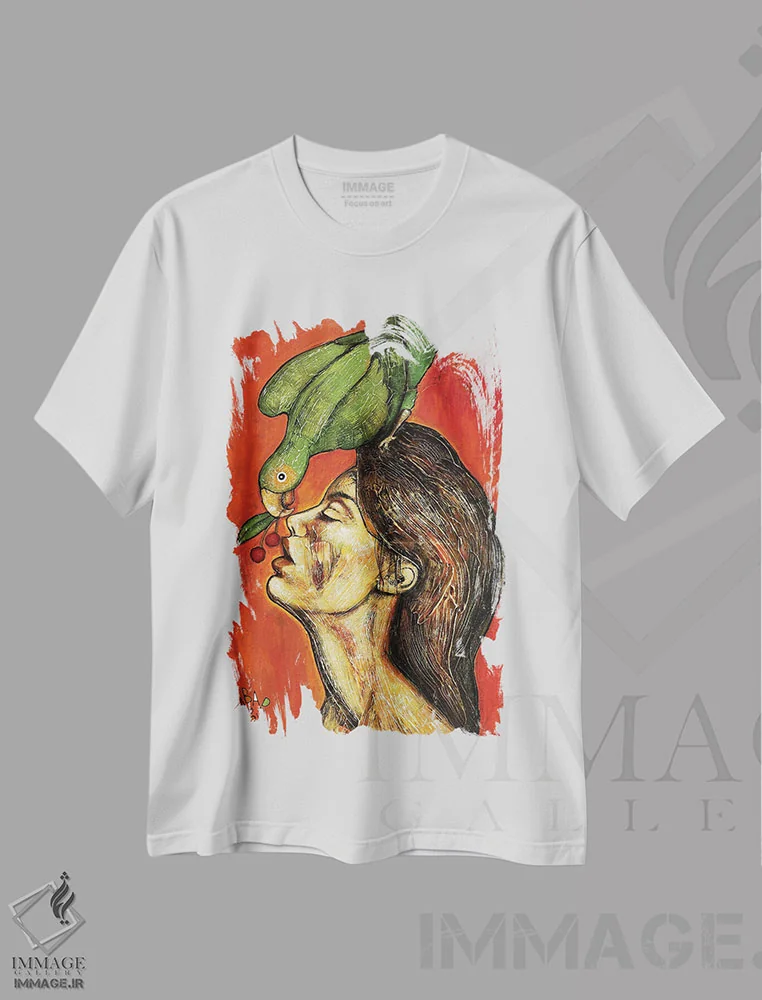 تیشرت سفید طرح دار – تیشرت معنوی ,من کلاغ ها را فرمان داده ام که آنجا تو را خوراک دهند اثر میخائیل بارانوفسکی immage.ir