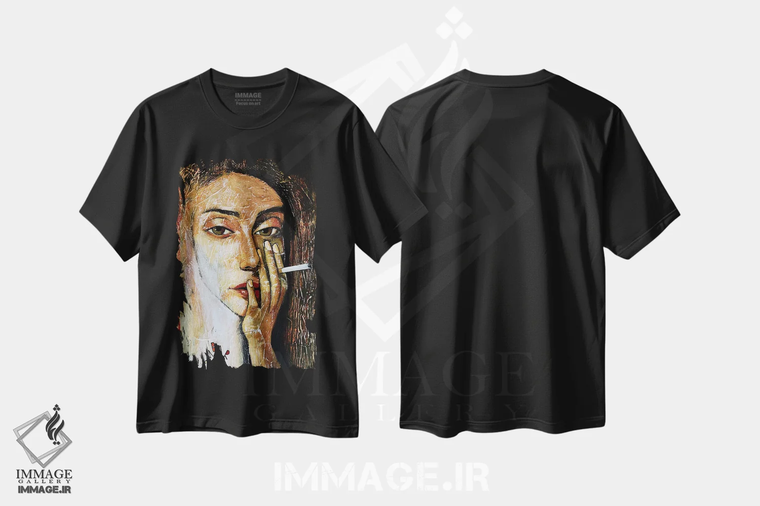 تیشرت مشکی طرح دار – تیشرت هنری ,خاطره اثر میخائیل بارانوفسکی immage.ir