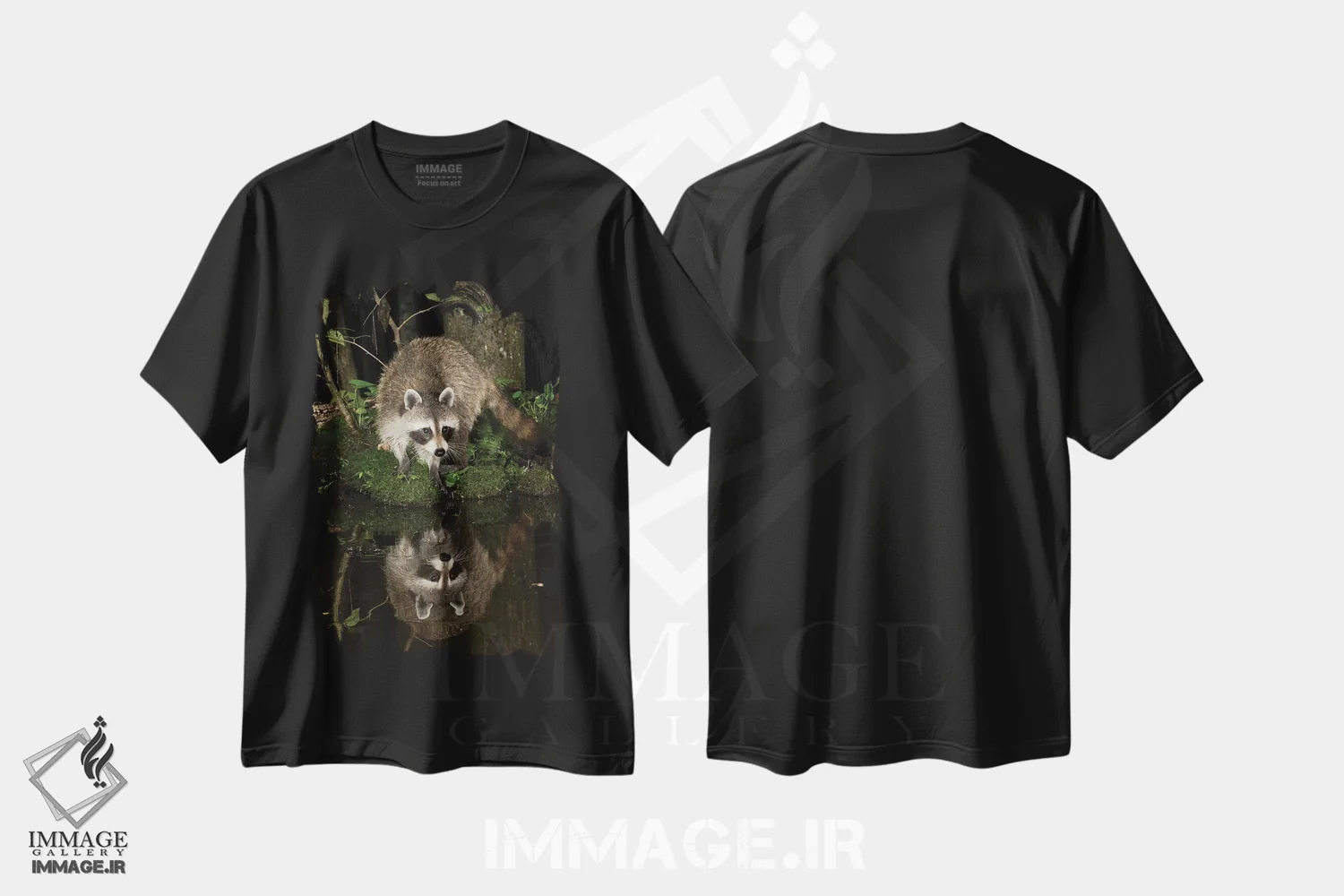 تیشرت مشکی طرح دار – تیشرت حیوانات ,راکون، پنسیلوانیا، آمریکا اثر جو و مری ان مک دونالد فروشگاه ایماژ