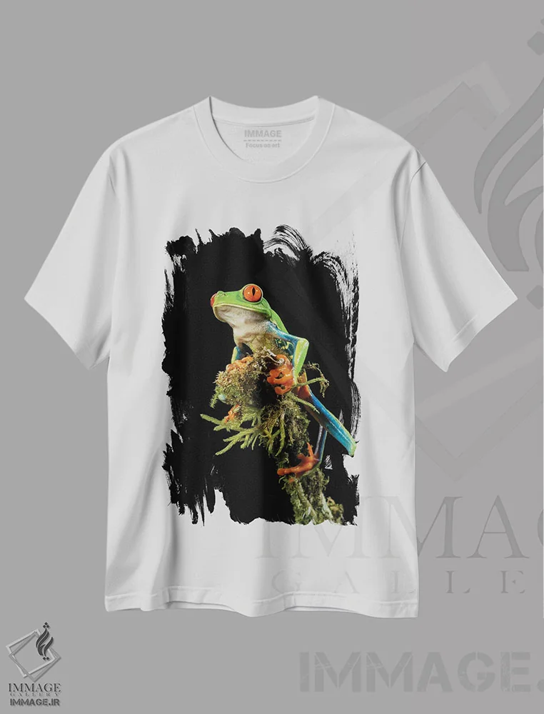 تیشرت سفید طرح دار – تیشرت حیوانات ,قورباغه درختی چشم قرمز، کاستاریکا اثر جو و مری ان مک دونالد فروشگاه ایماژ