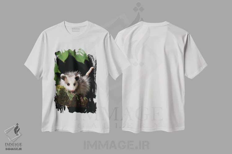 تیشرت سفید طرح دار – تیشرت حیوانات ,اپوسوم ویرجینیا، پنسیلوانیا، آمریکا اثر جو و مری ان مک دونالد immage.ir
