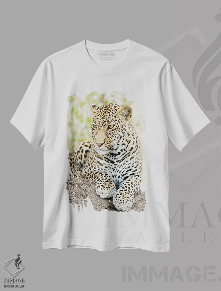 تیشرت سفید طرح دار – تیشرت حیوانات ,پلنگ آفریقایی، کنیا، آفریقا اثر جو و مری ان مک دونالد فروشگاه ایماژ