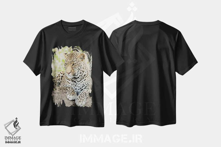 تیشرت مشکی طرح دار – تیشرت حیوانات ,پلنگ آفریقایی، کنیا، آفریقا اثر جو و مری ان مک دونالد immage.ir