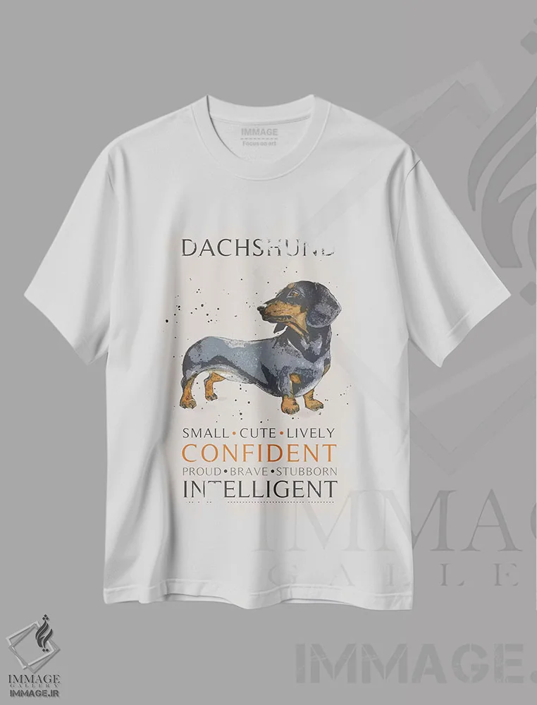 تیشرت سفید طرح دار – تیشرت حیوانات ,داش هوند اثر میشل کمپل فروشگاه ایماژ