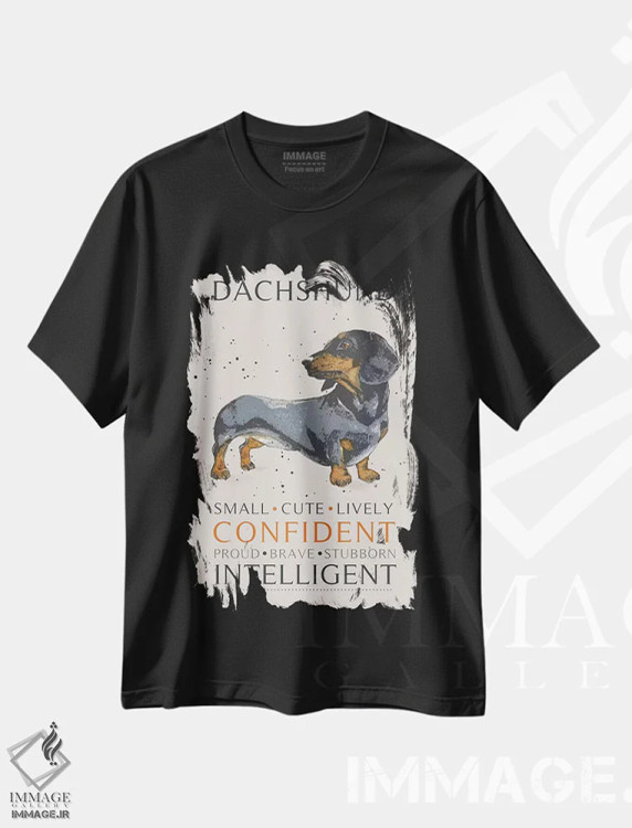 تیشرت مشکی طرح دار – تیشرت حیوانات ,داش هوند اثر میشل کمپل immage.ir