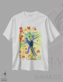 تیشرت سفید طرح دار – تیشرت پرنده ,مرغ مگس خوار اثر میشل کمپل فروشگاه ایماژ