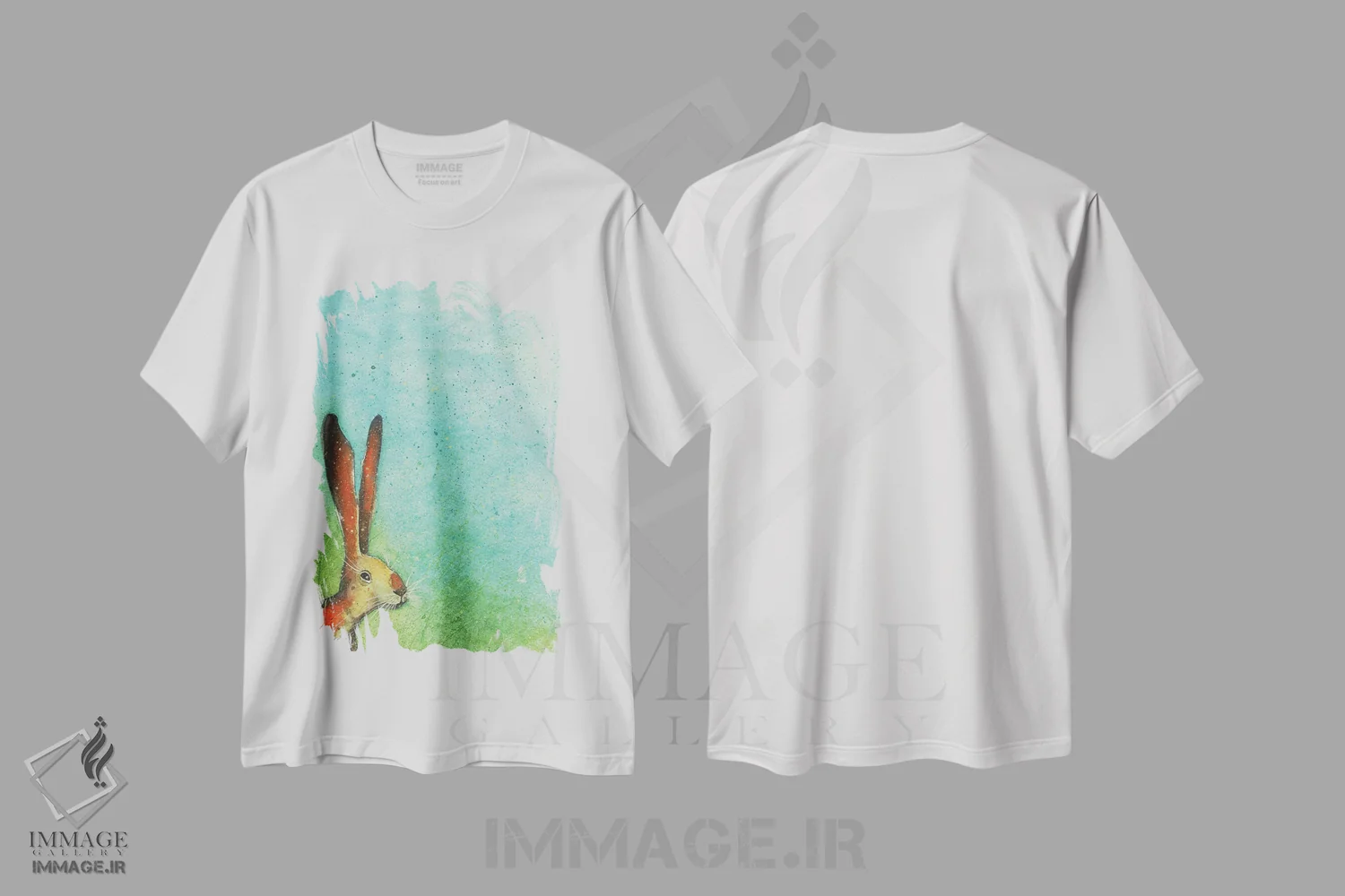 تیشرت سفید طرح دار – تیشرت هنری ,بچه خرگوش دوست داشتنی اثر میشل کمپل immage.ir