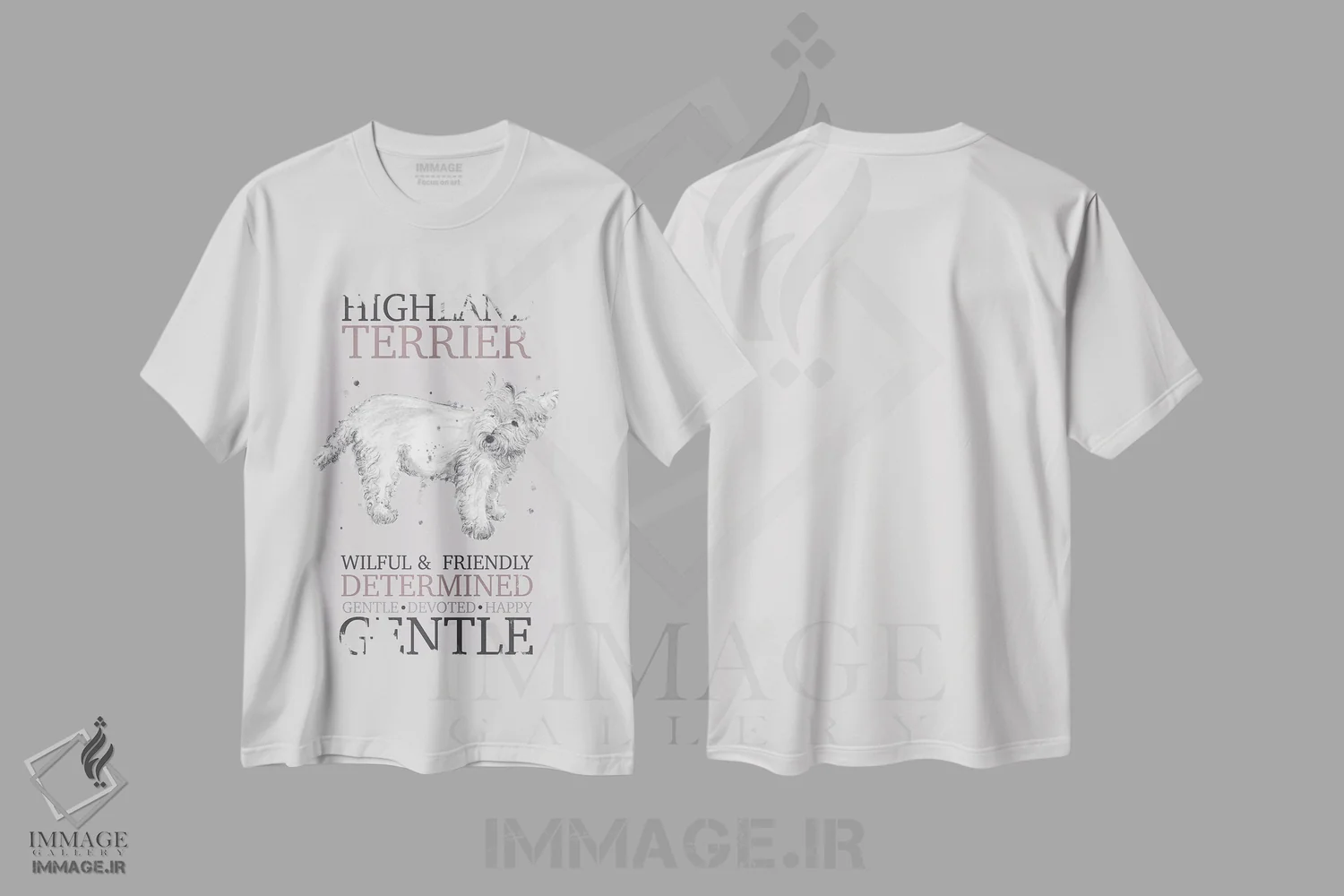 تیشرت سفید طرح دار – تیشرت حیوانات ,ویژگی های سگ هایلند تریر اثر میشل کمپل immage.ir