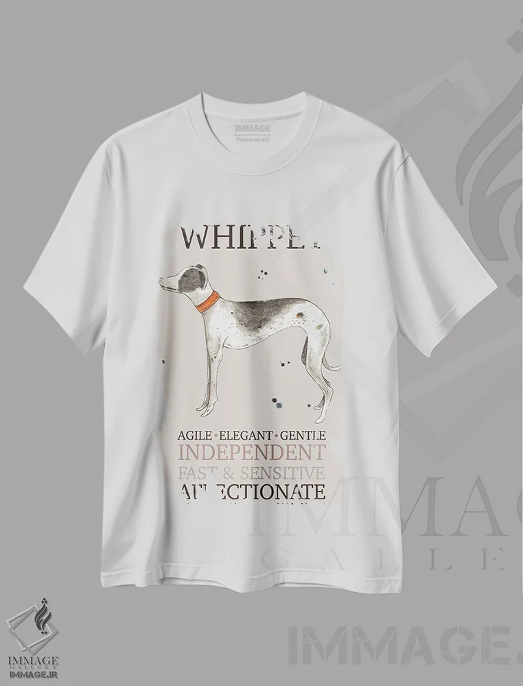 تیشرت سفید طرح دار – تیشرت هنری ,ویژگی های سگ ویپت اثر میشل کمپل فروشگاه ایماژ