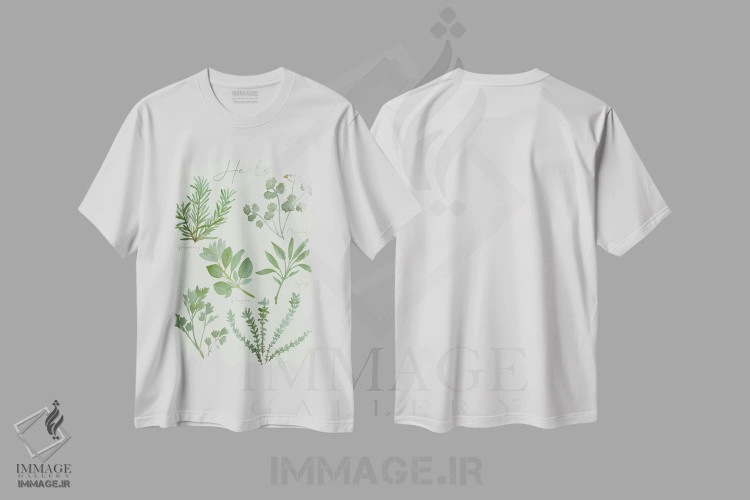 تیشرت سفید طرح دار – تیشرت طبیعت ,نمودار گیاهان دارویی اثر میشل کمپل immage.ir