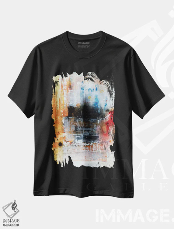 تیشرت مشکی طرح دار – تیشرت رنگی ,نقطه اثر ماچیارولی immage.ir