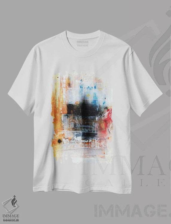 تیشرت سفید طرح دار – تیشرت رنگی ,نقطه اثر ماچیارولی فروشگاه ایماژ