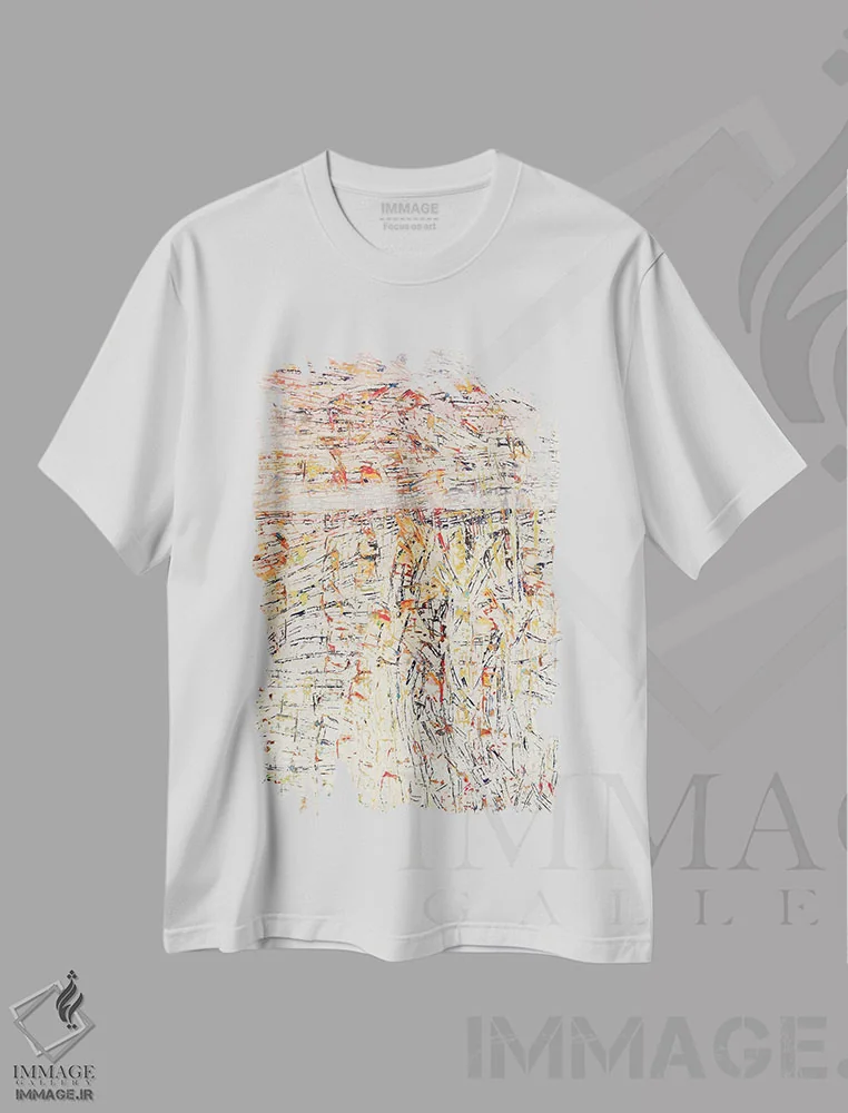 تیشرت سفید طرح دار – تیشرت طبیعت ,لایه دریایی اثر ماچیارولی فروشگاه ایماژ