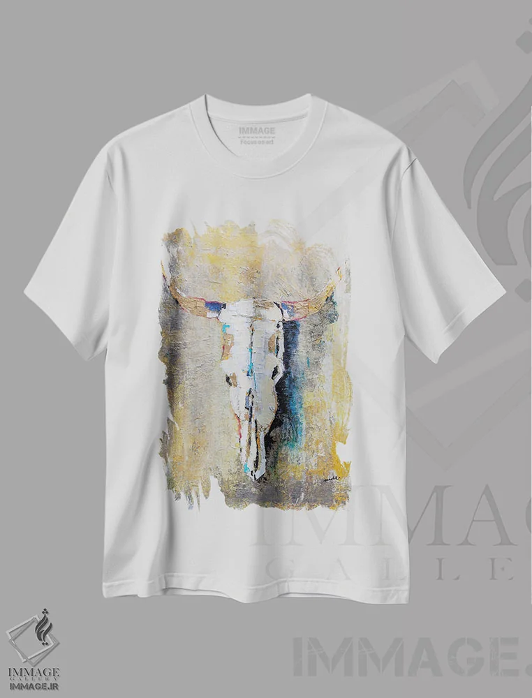 تیشرت سفید طرح دار – تیشرت وسترن ,یادگار اثر ماچیارولی فروشگاه ایماژ