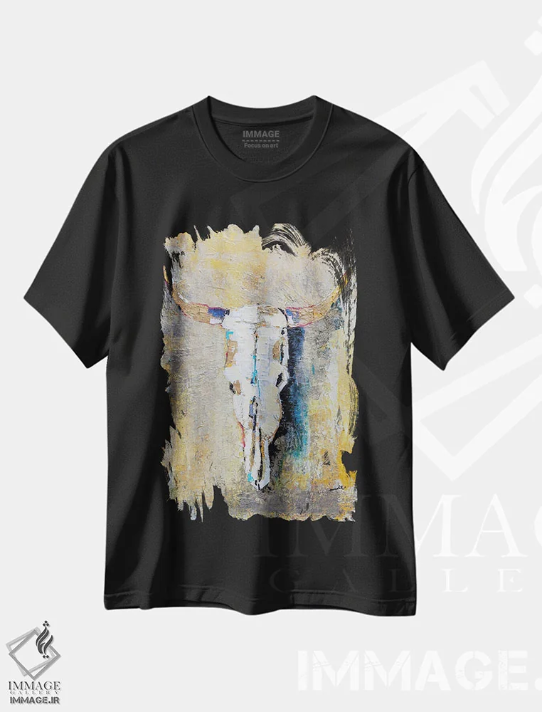 تیشرت مشکی طرح دار – تیشرت وسترن ,یادگار اثر ماچیارولی immage.ir