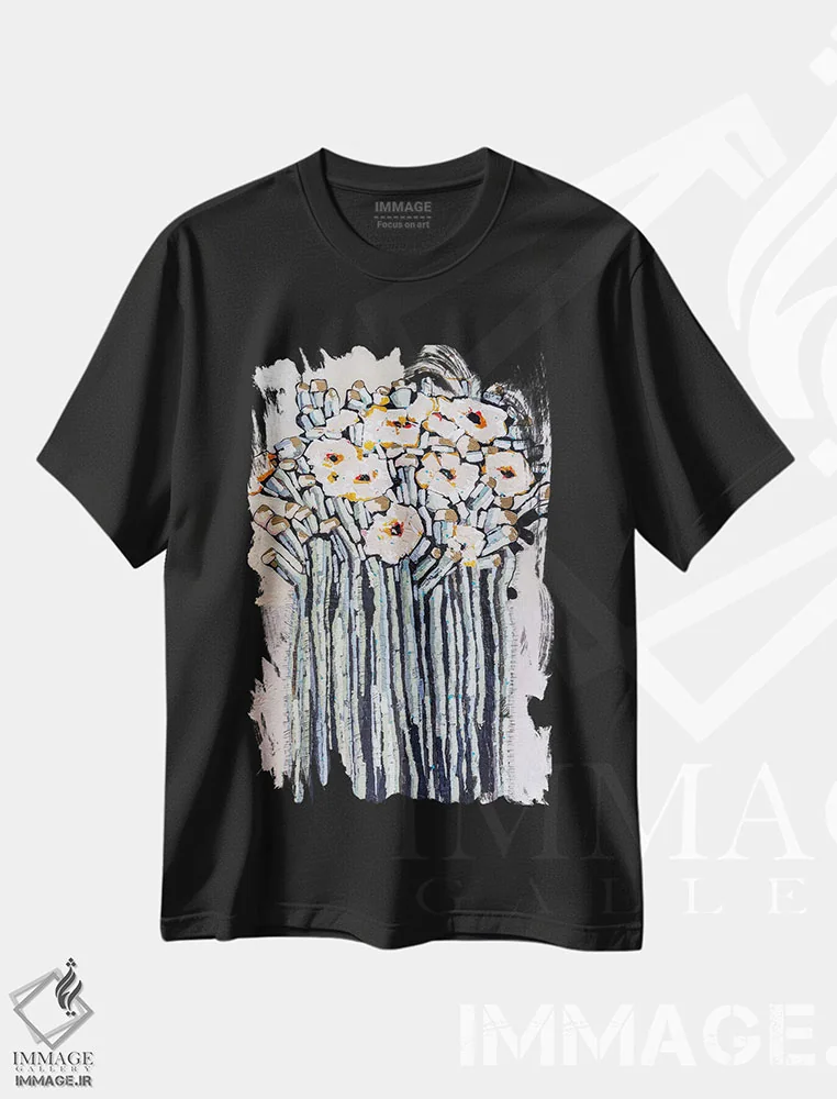 تیشرت مشکی طرح دار – تیشرت انتزاعی ,راپسودی اثر ماچیارولی فروشگاه ایماژ