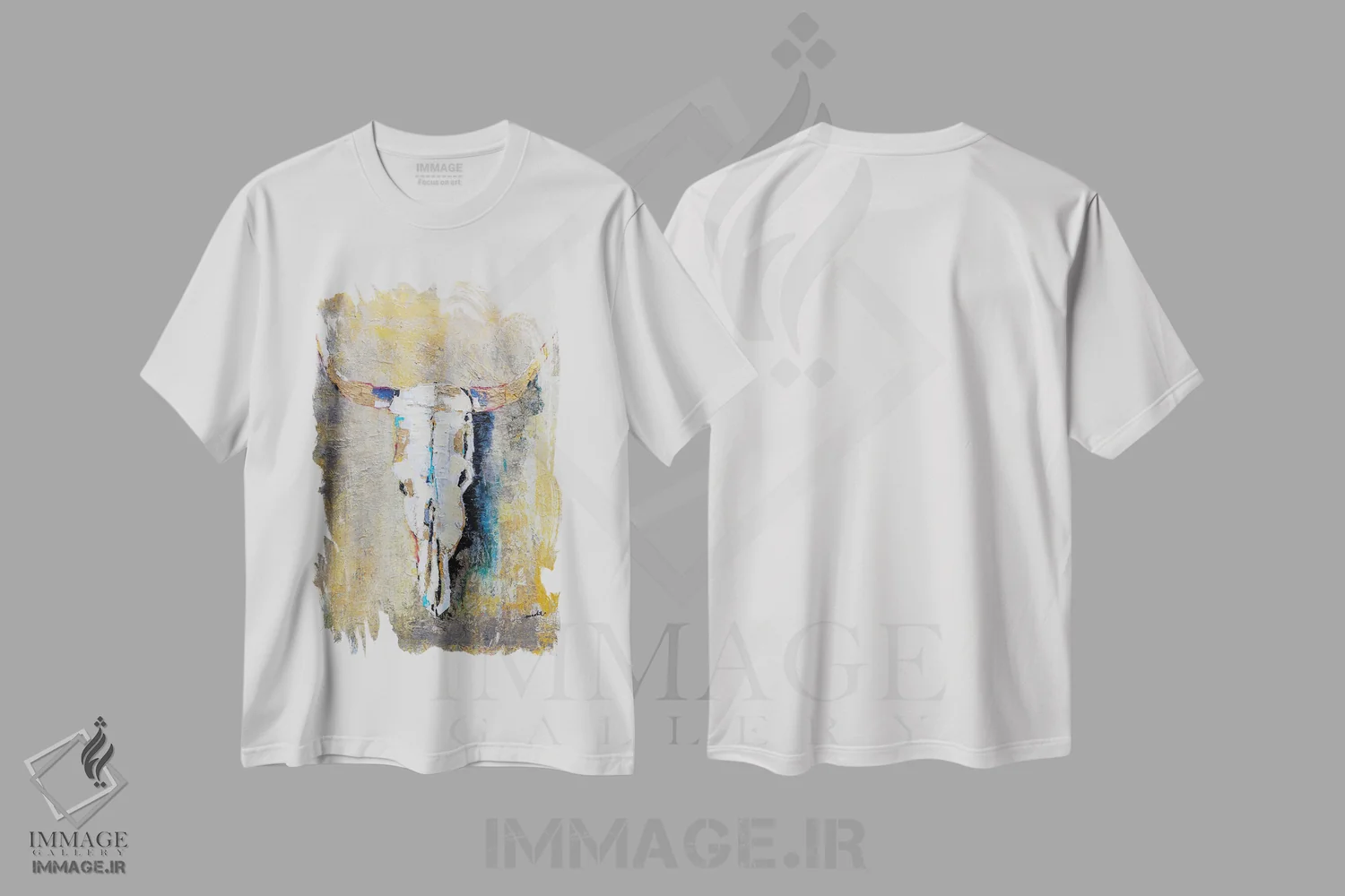 تیشرت سفید طرح دار – تیشرت وسترن ,یادگار اثر ماچیارولی فروشگاه ایماژ