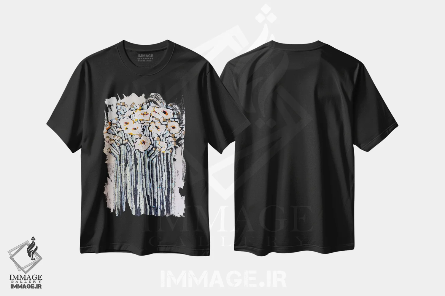 تیشرت مشکی طرح دار – تیشرت انتزاعی ,راپسودی اثر ماچیارولی فروشگاه ایماژ