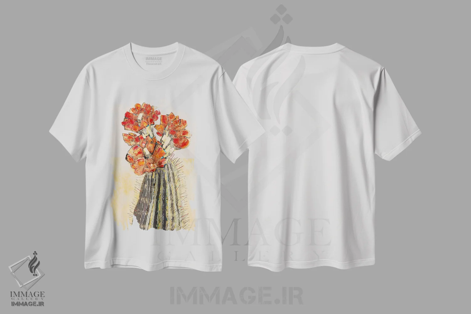 تیشرت سفید طرح دار – تیشرت گلدار ,مطالعه در سرخ اثر ماچیارولی فروشگاه ایماژ