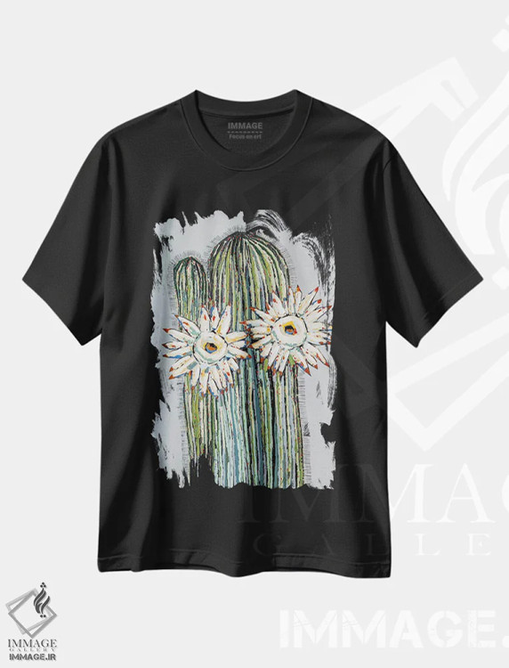 تیشرت مشکی طرح دار – تیشرت گلدار ,شکوفه توسکانی اثر ماچیارولی immage.ir