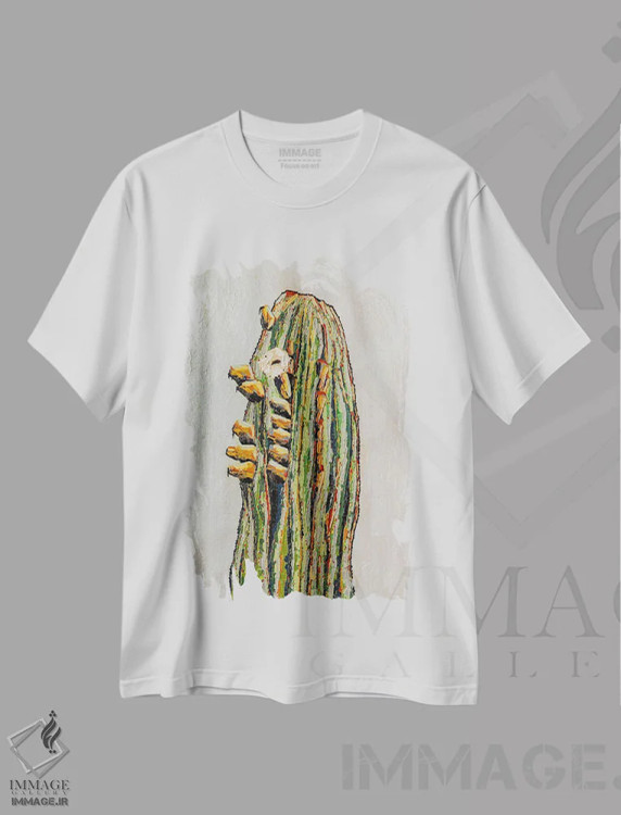 تیشرت سفید طرح دار – تیشرت هنری ,شکوفه اثر ماچیارولی immage.ir