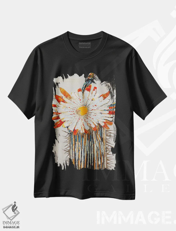 تیشرت مشکی طرح دار – تیشرت گل ,آفتاب کوچک اثر ماچیارولی immage.ir