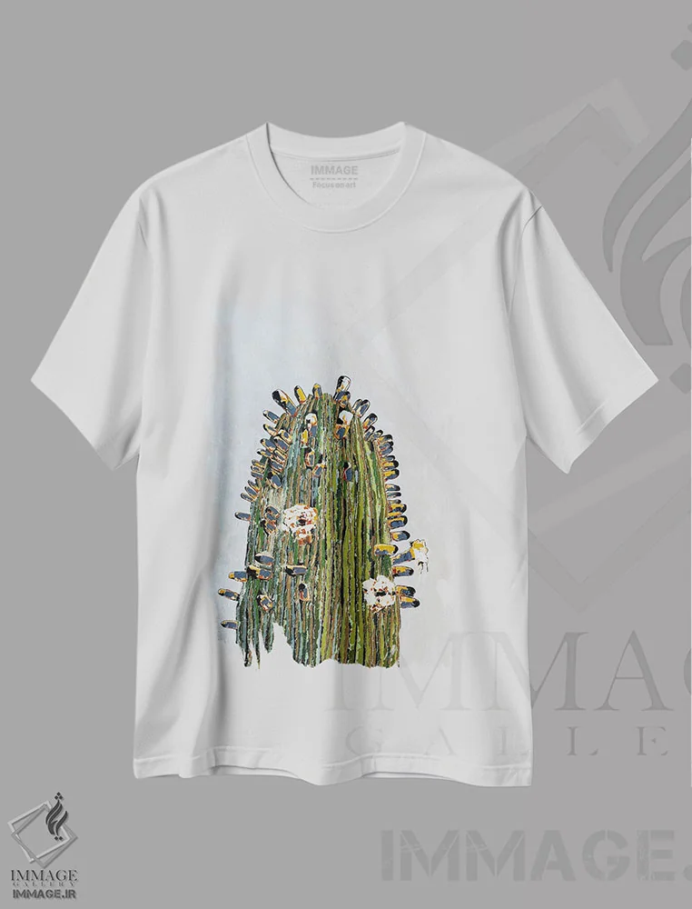 تیشرت سفید طرح دار – تیشرت هنری ,نوآر اثر ماچیارولی immage.ir