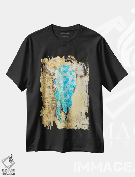 تیشرت مشکی طرح دار – تیشرت هنری ,گذر زمان اثر ماچیارولی فروشگاه ایماژ