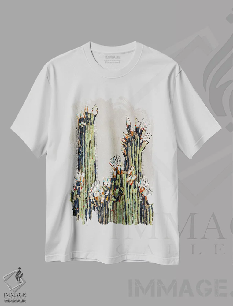 تیشرت سفید طرح دار – تیشرت طبیعت ,دره هو اثر ماچیارولی فروشگاه ایماژ
