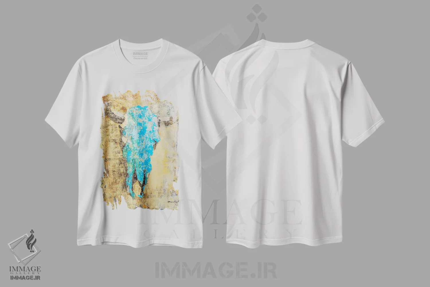 تیشرت سفید طرح دار – تیشرت هنری ,گذر زمان اثر ماچیارولی immage.ir