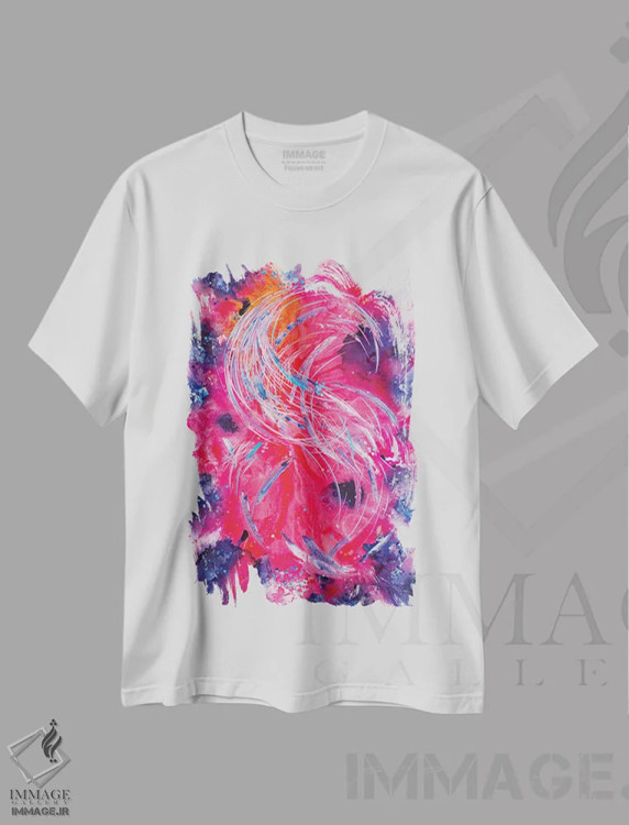 تیشرت سفید طرح دار – تیشرت هنری ,آنگونه که پرنده در قفس می خواند اثر مایکل کارینی فروشگاه ایماژ