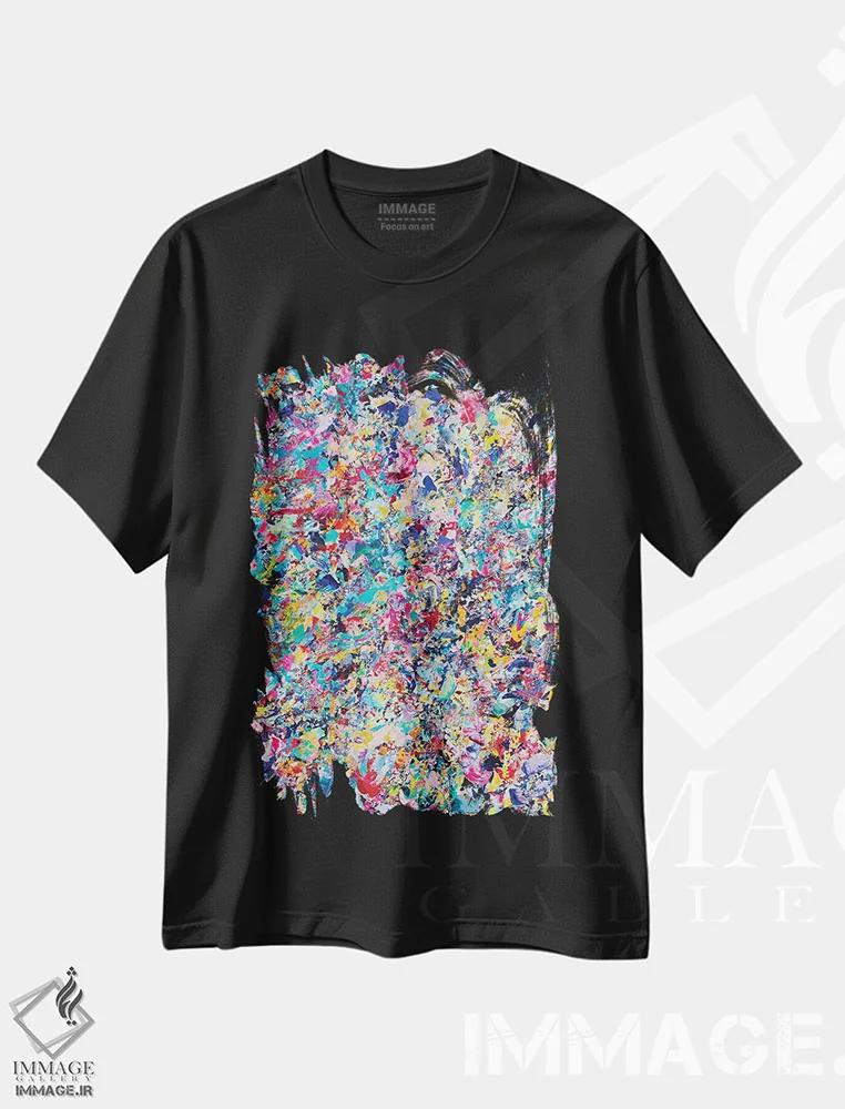 تیشرت مشکی طرح دار – تیشرت هنری ,بوم ده ساله اثر مایکل کارینی immage.ir