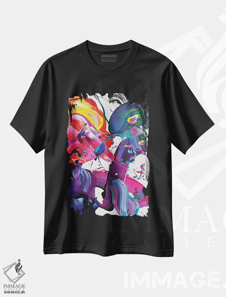 تیشرت مشکی طرح دار – تیشرت رنگی ,در سراسر طیف اثر مایکل کارینی فروشگاه ایماژ