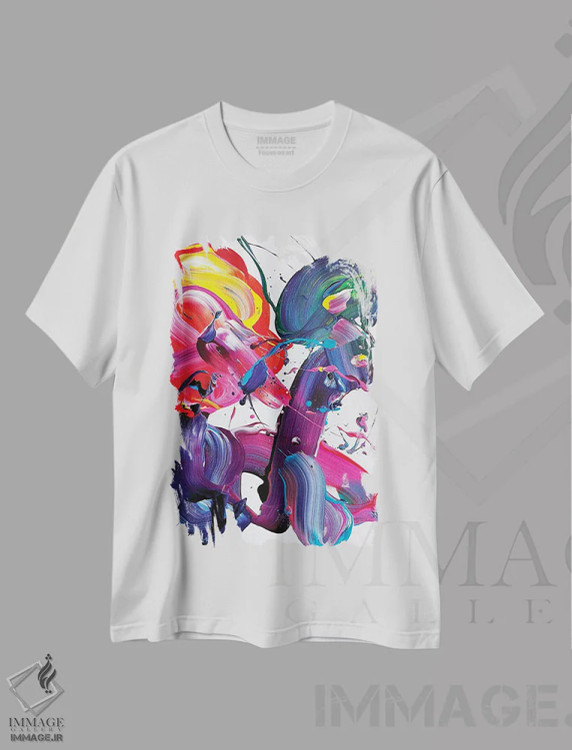 تیشرت سفید طرح دار – تیشرت رنگی ,در سراسر طیف اثر مایکل کارینی immage.ir