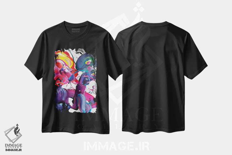 تیشرت مشکی طرح دار – تیشرت رنگی ,در سراسر طیف اثر مایکل کارینی فروشگاه ایماژ