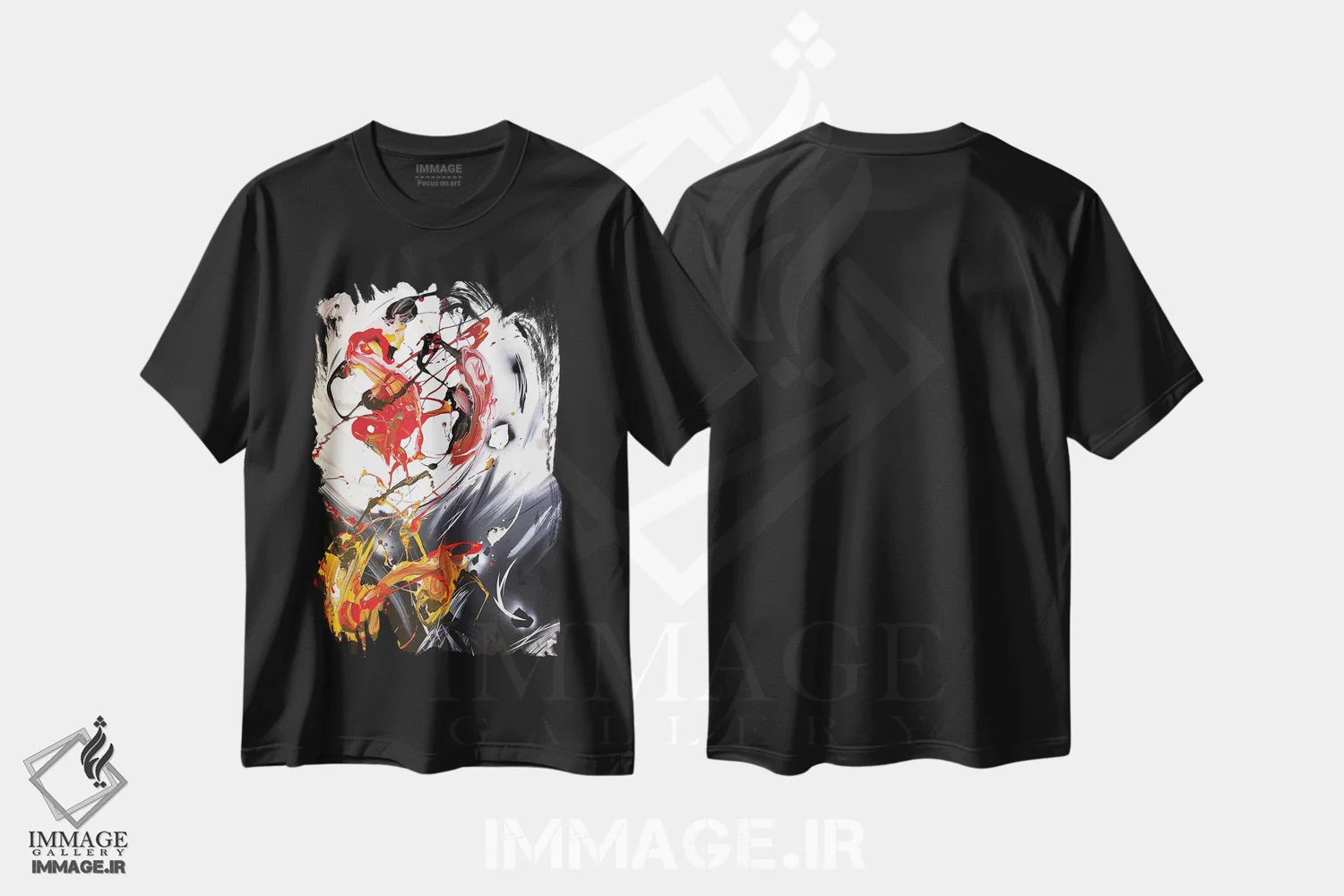 تیشرت مشکی طرح دار – تیشرت شاعرانه ,رقص زیر ماه اثر مایکل کارینی فروشگاه ایماژ
