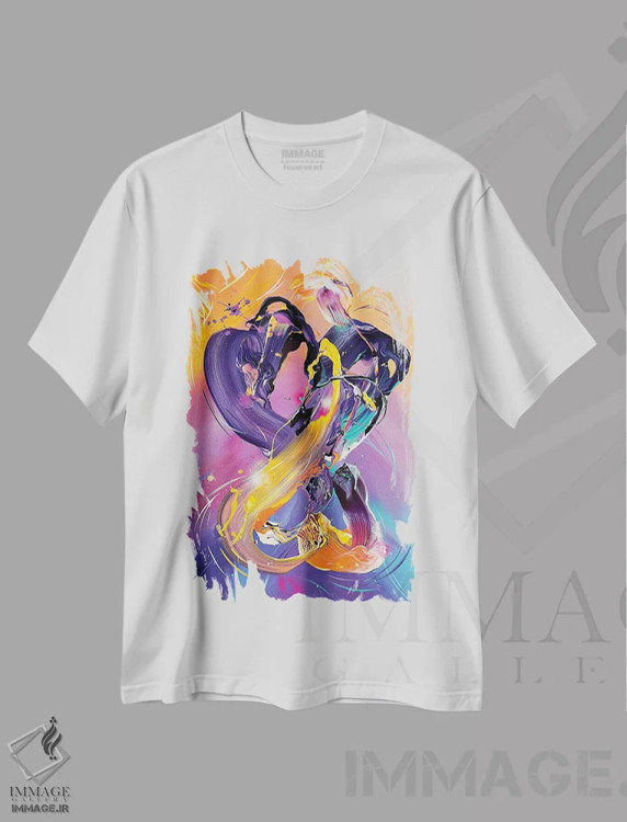تیشرت سفید طرح دار – تیشرت انتزاعی ,آخرین رقص توئیچ اثر مایکل کارینی فروشگاه ایماژ
