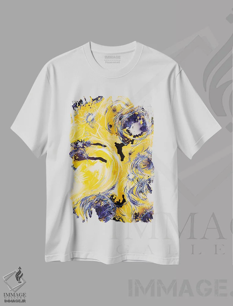 تیشرت سفید طرح دار – تیشرت گرافیکی ,نور افکننده سایه اثر مایکل کارینی فروشگاه ایماژ