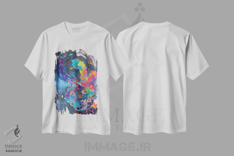 تیشرت سفید طرح دار – تیشرت هنری ,آیا هنوز اینجا هستم- قطعه اول روح اثر مایکل کارینی immage.ir