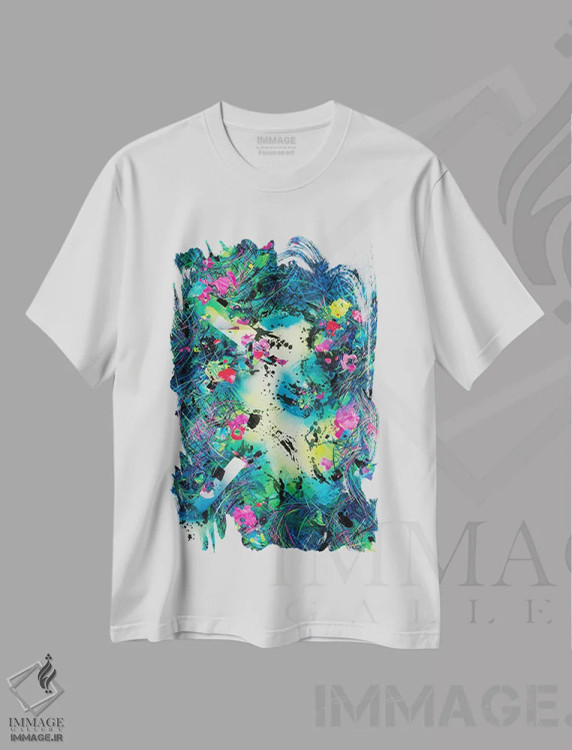 تیشرت سفید طرح دار – تیشرت هنری ,در جستجوی خانه اثر مایکل کارینی فروشگاه ایماژ
