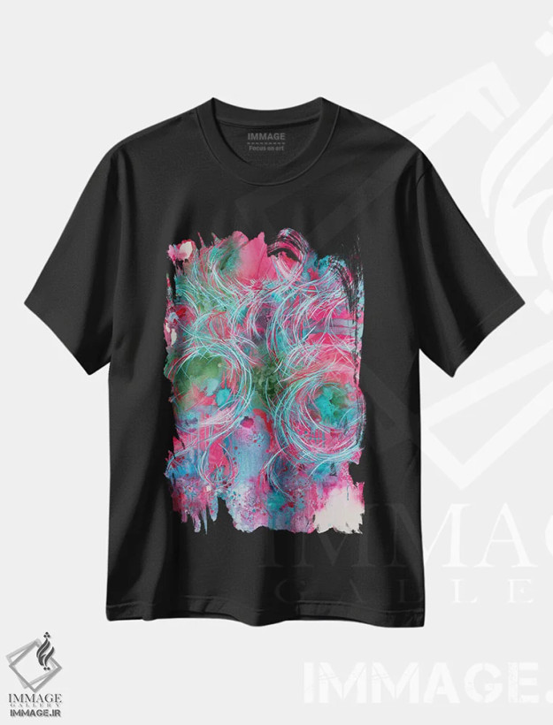 تیشرت مشکی طرح دار – تیشرت هنری ,سرگردان شگفت زده اثر مایکل کارینی immage.ir