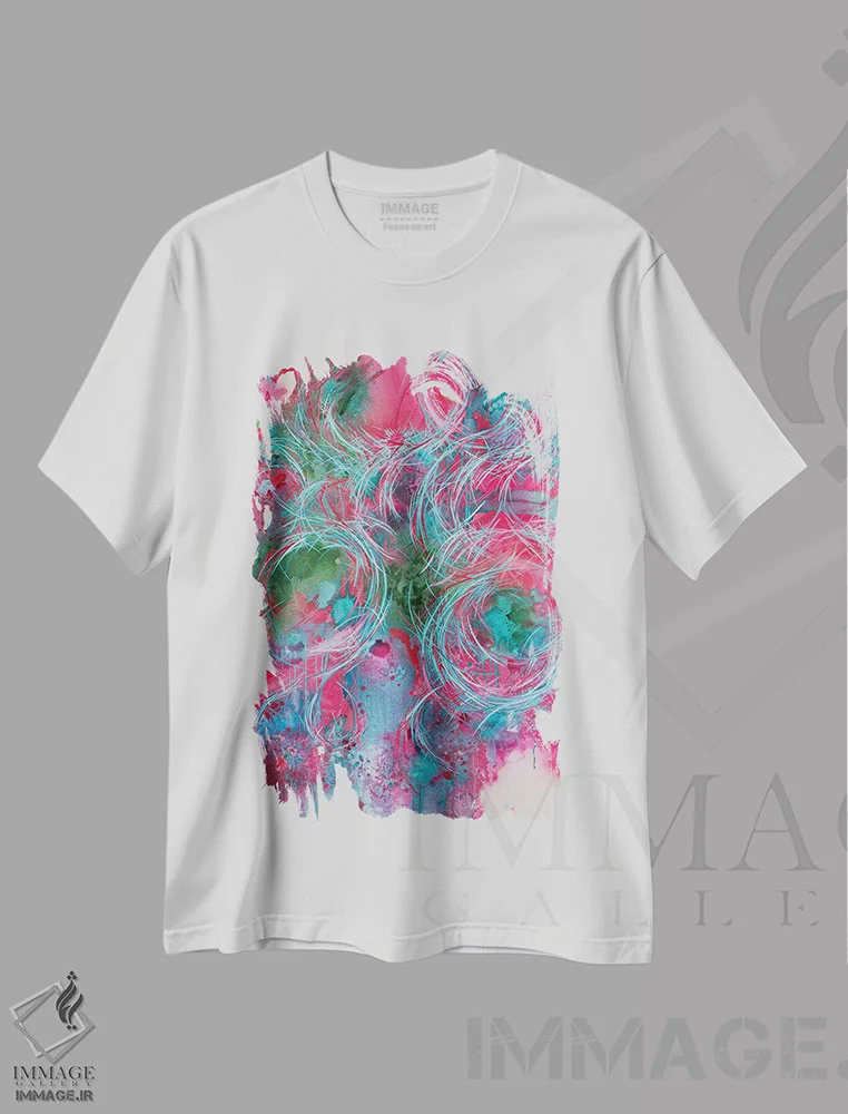 تیشرت سفید طرح دار – تیشرت هنری ,سرگردان شگفت زده اثر مایکل کارینی فروشگاه ایماژ
