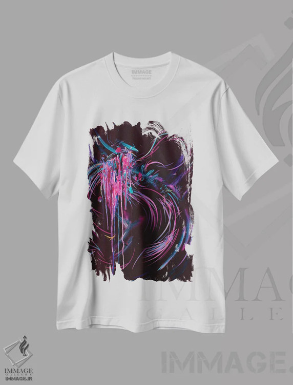 تیشرت سفید طرح دار – تیشرت هنری ,آنگاه که زخم های باز، بال می گشایند اثر مایکل کارینی فروشگاه ایماژ