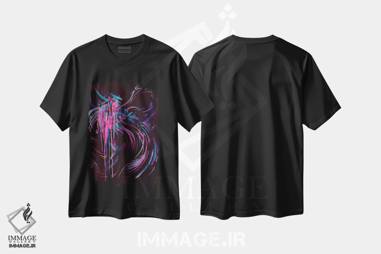 تیشرت مشکی طرح دار – تیشرت هنری ,آنگاه که زخم های باز، بال می گشایند اثر مایکل کارینی immage.ir