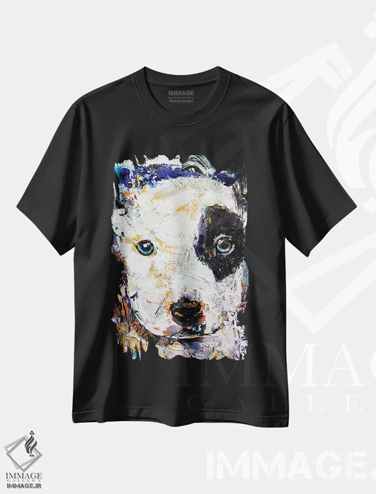 تیشرت مشکی طرح دار – تیشرت حیوانات ,توله پیت بول اثر مایکل کریس immage.ir