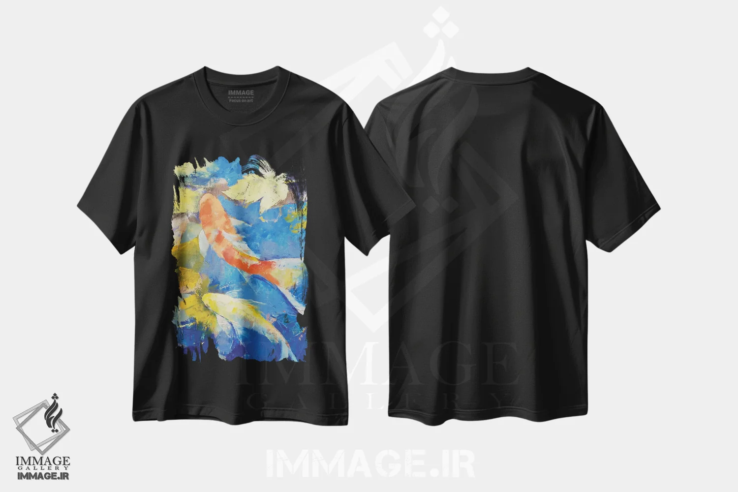 تیشرت مشکی طرح دار – تیشرت هنری ,باغ کوی پاییزی اثر مایکل کریس فروشگاه ایماژ