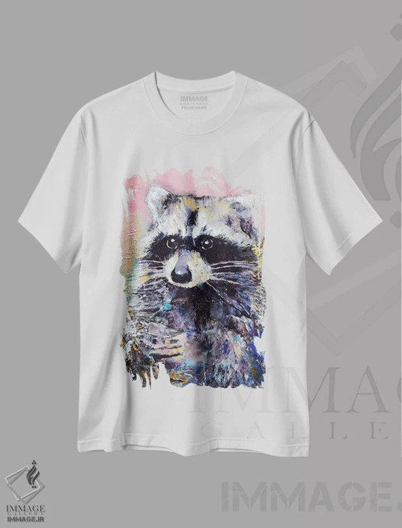تیشرت سفید طرح دار – تیشرت حیوانات ,راکن اثر مایکل کریس immage.ir