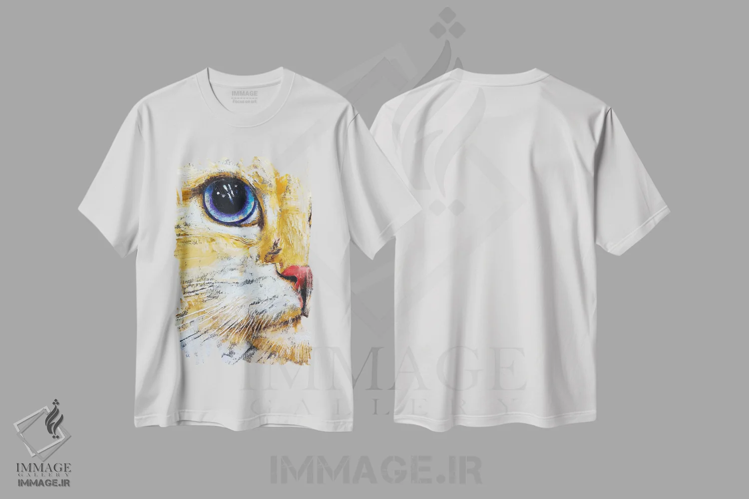 تیشرت سفید طرح دار – تیشرت گربه ,رگامافین اثر مایکل کریس فروشگاه ایماژ